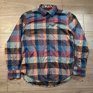 Robert Graham Limited Edition Embroidered Rare Plaid Dress Shirt